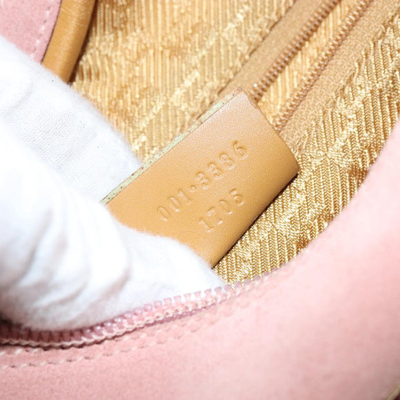GUCCI Shoulder Bag Suede Pink Gold 001 3386 1705 Auth gh1825
