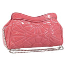 Miu Miu Chain Shoulder Bag Patent leather Pink Silver Auth gh1826-1