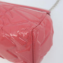 Miu Miu Chain Shoulder Bag Patent leather Pink Silver Auth gh1826-9