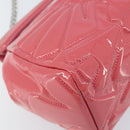 Miu Miu Chain Shoulder Bag Patent leather Pink Silver Auth gh1826-14