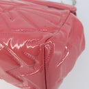 Miu Miu Chain Shoulder Bag Patent leather Pink Silver Auth gh1826-15