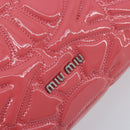 Miu Miu Chain Shoulder Bag Patent leather Pink Silver Auth gh1826-17