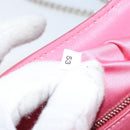 Miu Miu Chain Shoulder Bag Patent leather Pink Silver Auth gh1826-12
