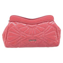 Miu Miu Chain Shoulder Bag Patent leather Pink Silver Auth gh1826-2