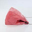 Miu Miu Chain Shoulder Bag Patent leather Pink Silver Auth gh1826-3