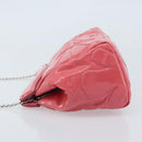 Miu Miu Chain Shoulder Bag Patent leather Pink Silver Auth gh1826-4