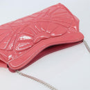 Miu Miu Chain Shoulder Bag Patent leather Pink Silver Auth gh1826-6