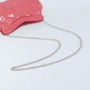 Miu Miu Chain Shoulder Bag Patent leather Pink Silver Auth gh1826-7