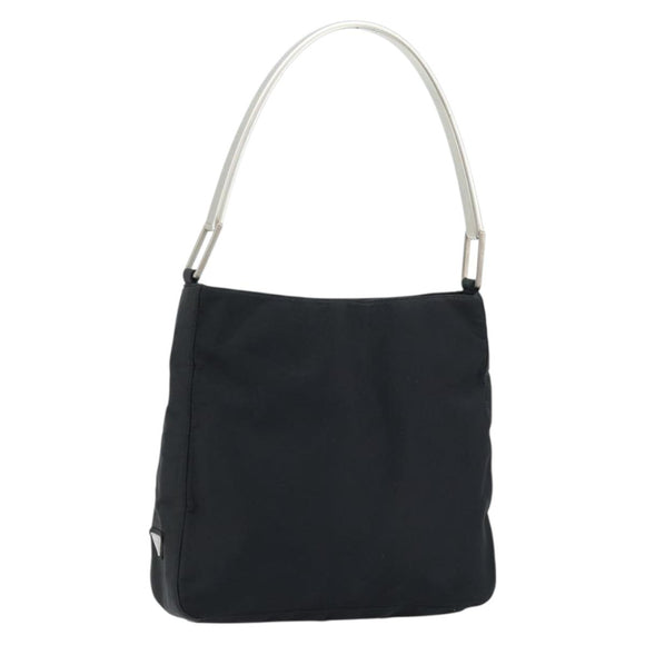 PRADA Shoulder Bag Nylon Black Silver Auth gh1829