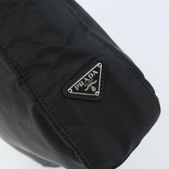 PRADA Shoulder Bag Nylon Black Silver Auth gh1829