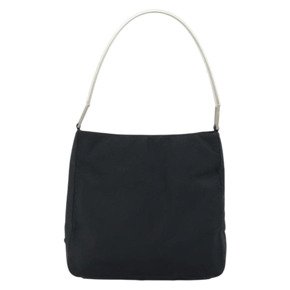 PRADA Shoulder Bag Nylon Black Silver Auth gh1829