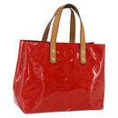 LOUIS VUITTON Monogram Vernis Reade PM Hand Bag Red Rouge M91088 LV Auth gh1831-1