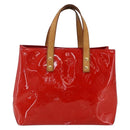 LOUIS VUITTON Monogram Vernis Reade PM Hand Bag Red Rouge M91088 LV Auth gh1831-2