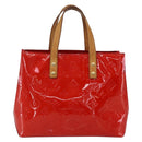 LOUIS VUITTON Monogram Vernis Reade PM Hand Bag Red Rouge M91088 LV Auth gh1831-3