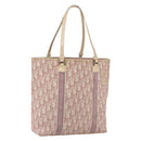 Christian Dior Trotter Canvas Tote Bag PVC Pink Silver Auth gh1833-1