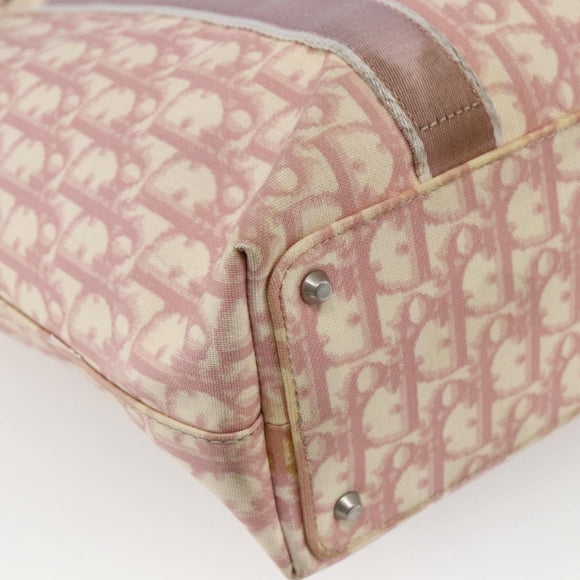 Christian Dior Trotter Canvas Tote Bag PVC Pink Silver Auth gh1833