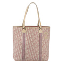 Christian Dior Trotter Canvas Tote Bag PVC Pink Silver Auth gh1833-2