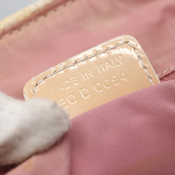 Christian Dior Trotter Canvas Tote Bag PVC Pink Silver Auth gh1833