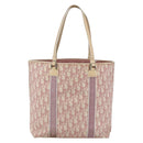 Christian Dior Trotter Canvas Tote Bag PVC Pink Silver Auth gh1833-3
