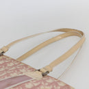 Christian Dior Trotter Canvas Tote Bag PVC Pink Silver Auth gh1833-8