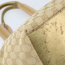 GUCCI GG Canvas Hand Bag Beige Gold 131228 Auth gh1835-11