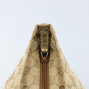 GUCCI GG Canvas Hand Bag Beige Gold 131228 Auth gh1835-15