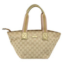 GUCCI GG Canvas Hand Bag Beige Gold 131228 Auth gh1835-2