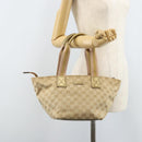GUCCI GG Canvas Hand Bag Beige Gold 131228 Auth gh1835-23