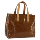 LOUIS VUITTON Monogram Vernis Reade PM Hand Bag Bronze M91146 LV Auth gh1836-1