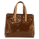 LOUIS VUITTON Monogram Vernis Reade PM Hand Bag Bronze M91146 LV Auth gh1836-2