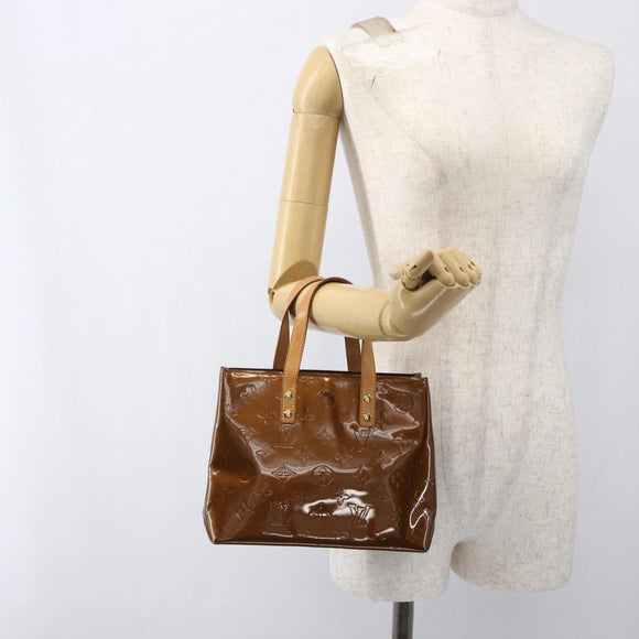 LOUIS VUITTON Monogram Vernis Reade PM Hand Bag Bronze M91146 LV Auth gh1836