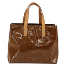 LOUIS VUITTON Monogram Vernis Reade PM Hand Bag Bronze M91146 LV Auth gh1836-3