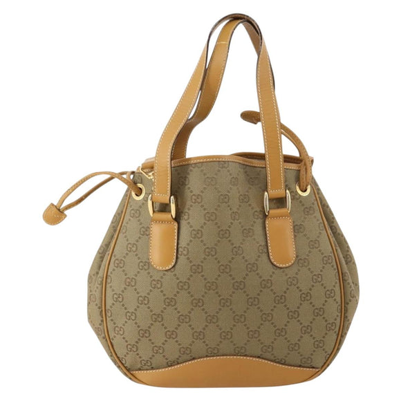 GUCCI GG Canvas Tote Bag 2way Beige Gold 000 2854 0282 Auth gh1838