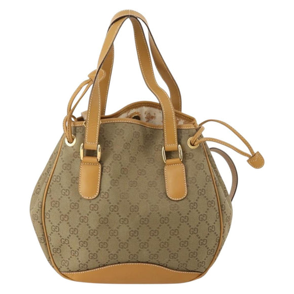 GUCCI GG Canvas Tote Bag 2way Beige Gold 000 2854 0282 Auth gh1838