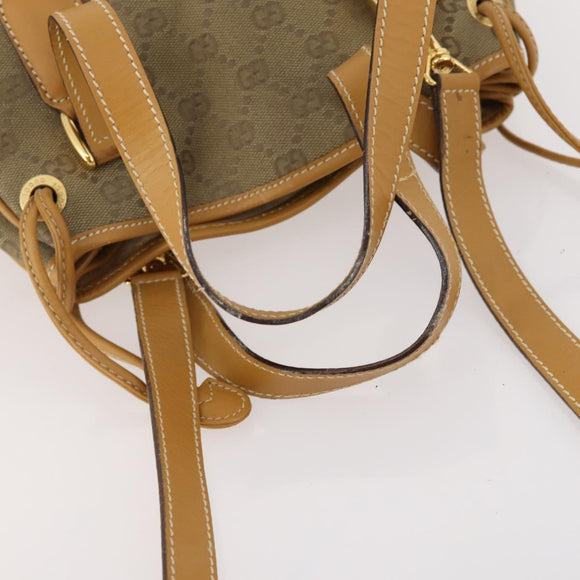 GUCCI GG Canvas Tote Bag 2way Beige Gold 000 2854 0282 Auth gh1838