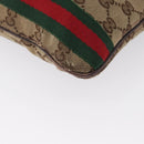 GUCCI GG Canvas Web Sherry Line Shoulder Bag Beige Gold Red 144388 Auth gh1840-9