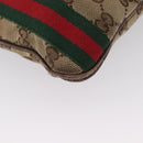GUCCI GG Canvas Web Sherry Line Shoulder Bag Beige Gold Red 144388 Auth gh1840-15