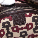 GUCCI GG Canvas Web Sherry Line Shoulder Bag Beige Gold Red 144388 Auth gh1840-17
