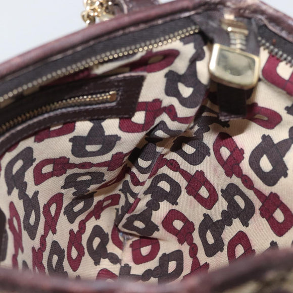 GUCCI GG Canvas Web Sherry Line Shoulder Bag Beige Gold Red 144388 Auth gh1840