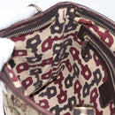 GUCCI GG Canvas Web Sherry Line Shoulder Bag Beige Gold Red 144388 Auth gh1840-19
