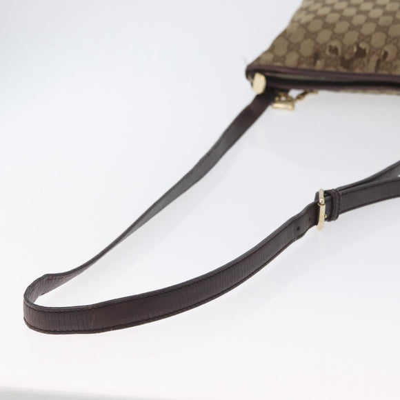 GUCCI GG Canvas Web Sherry Line Shoulder Bag Beige Gold Red 144388 Auth gh1840