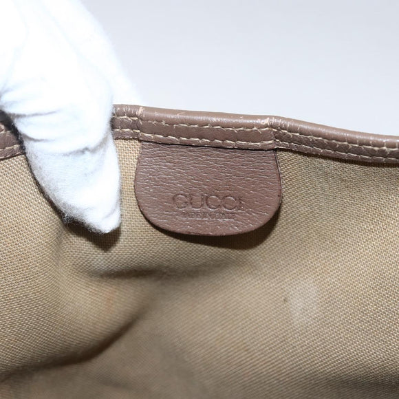 GUCCI GG Supreme Web Sherry Line Bag PVC Beige Gold 002 123 6487 Auth gh1842