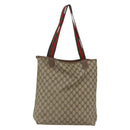 GUCCI GG Supreme Web Sherry Line Bag PVC Beige Gold 002 123 6487 Auth gh1842-2