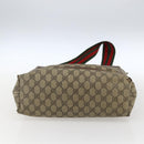 GUCCI GG Supreme Web Sherry Line Bag PVC Beige Gold 002 123 6487 Auth gh1842-5