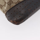 GUCCI GG Canvas Shoulder Bag Beige Silver 145857 Auth gh1844-10
