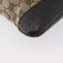 GUCCI GG Canvas Shoulder Bag Beige Silver 145857 Auth gh1844-12
