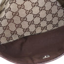 GUCCI GG Canvas Shoulder Bag Beige Silver 145857 Auth gh1844-21