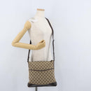 GUCCI GG Canvas Shoulder Bag Beige Silver 145857 Auth gh1844-23