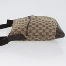 GUCCI GG Canvas Shoulder Bag Beige Silver 145857 Auth gh1844-5