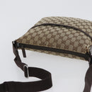 GUCCI GG Canvas Shoulder Bag Beige Silver 145857 Auth gh1844-6